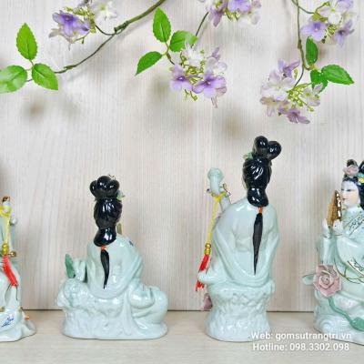 TƯỢNG SỨ TỨ CẦM MEN XANH